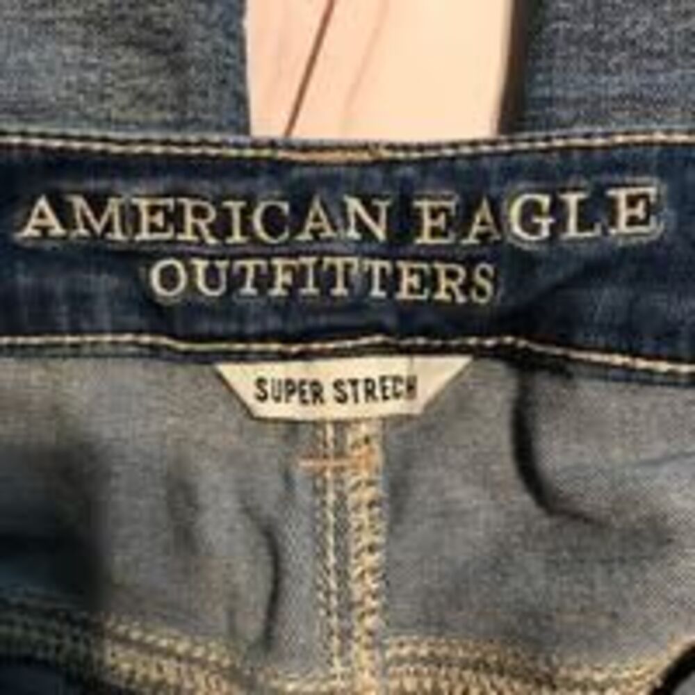 Women’s American Eagle super stretch jeans distressed destroyed sz 8 cropped 29 - Picture 6 of 10